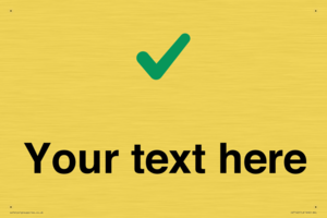 Custom plain background, green tick sign